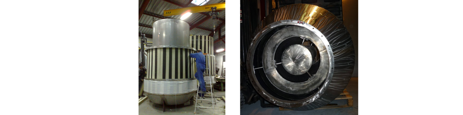 silencieux acoustiques circulaires pour réduire le bruit des installations industrielles et systèmes de ventilation.
